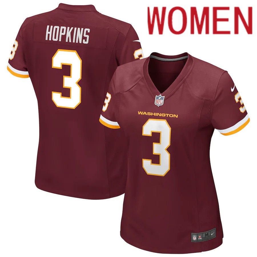 Women Washington Redskins #3 Dustin Hopkins Nike Burgundy Game Player NFL Jersey
